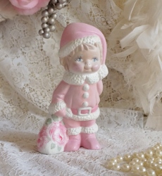 Darling Hand Painted Child Santa Updo Cottage Pink